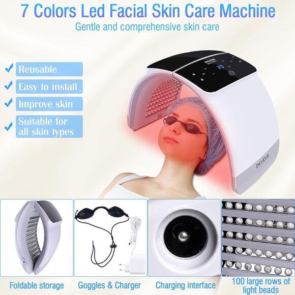 LED Mask 7 Color Therapy LED Face Mask for Skin Rejuvenation - Picture 7 of 7